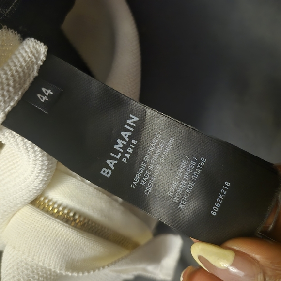 Balmain Black and White Garment with Gold Zipper - Picture 5 of 6